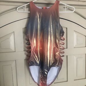 NWOT~Zella~Metallic One Piece Swimsuit~Girls 16